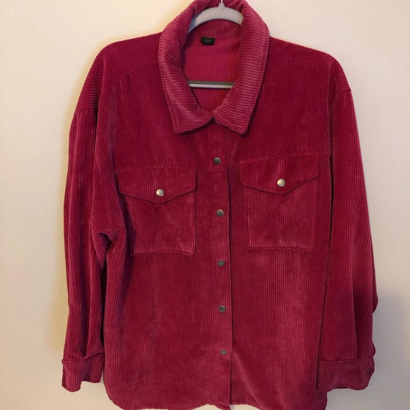 Wild Fable Womens XXL Pink Corduroy Snap Closure Blouse - Picture 1 of 7